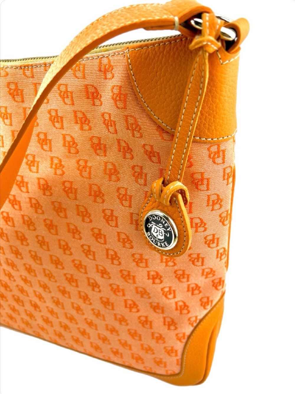 Dooney & Bourke Orange Monogram Large Shoulder Bag Y2K Vintage - RARE π§‘ - Picture 5 of 16